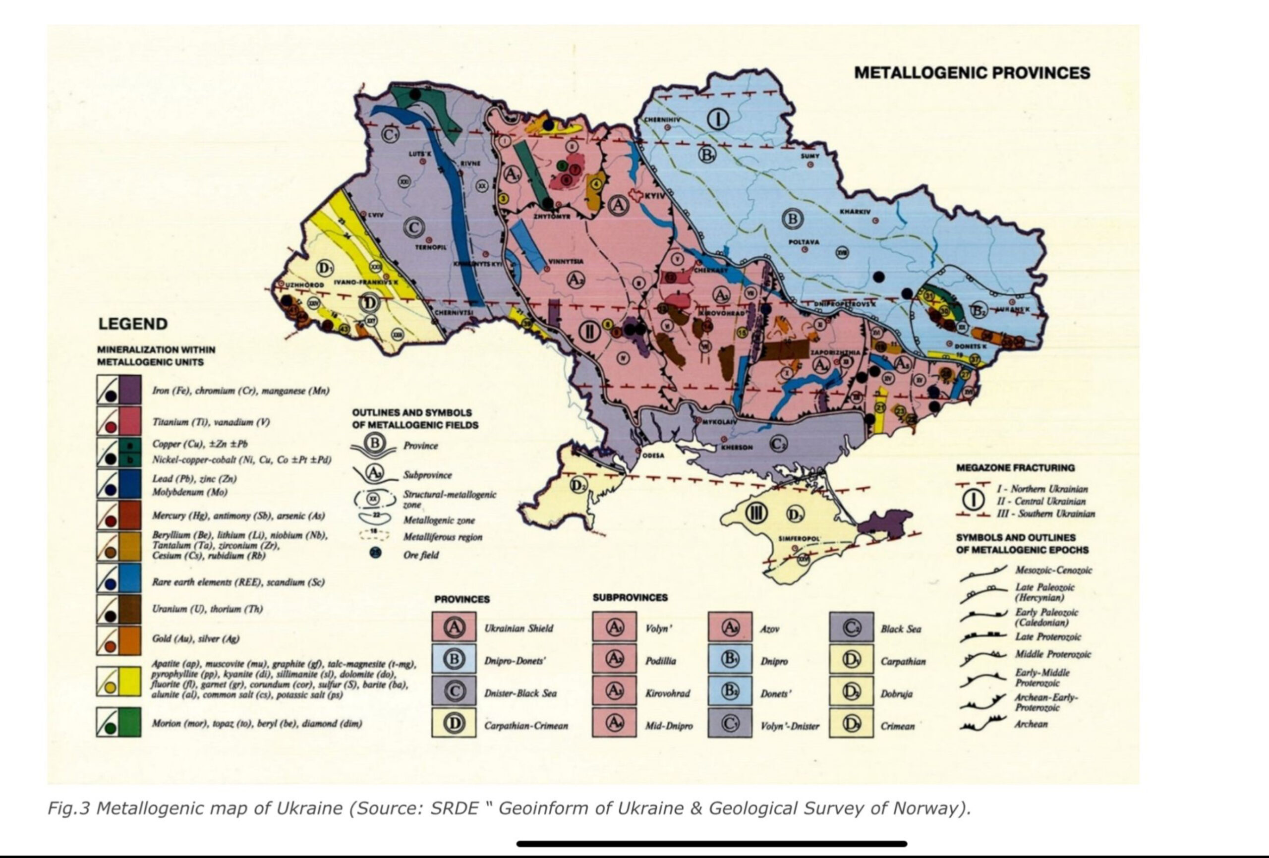 Ukraine Metallogenic Map